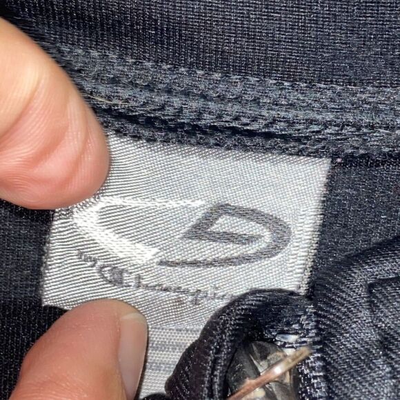 Champion Women's Black Stretch Full Zip Mock Neck Raglan Sweatshirt Size Large - Picture 6 of 9